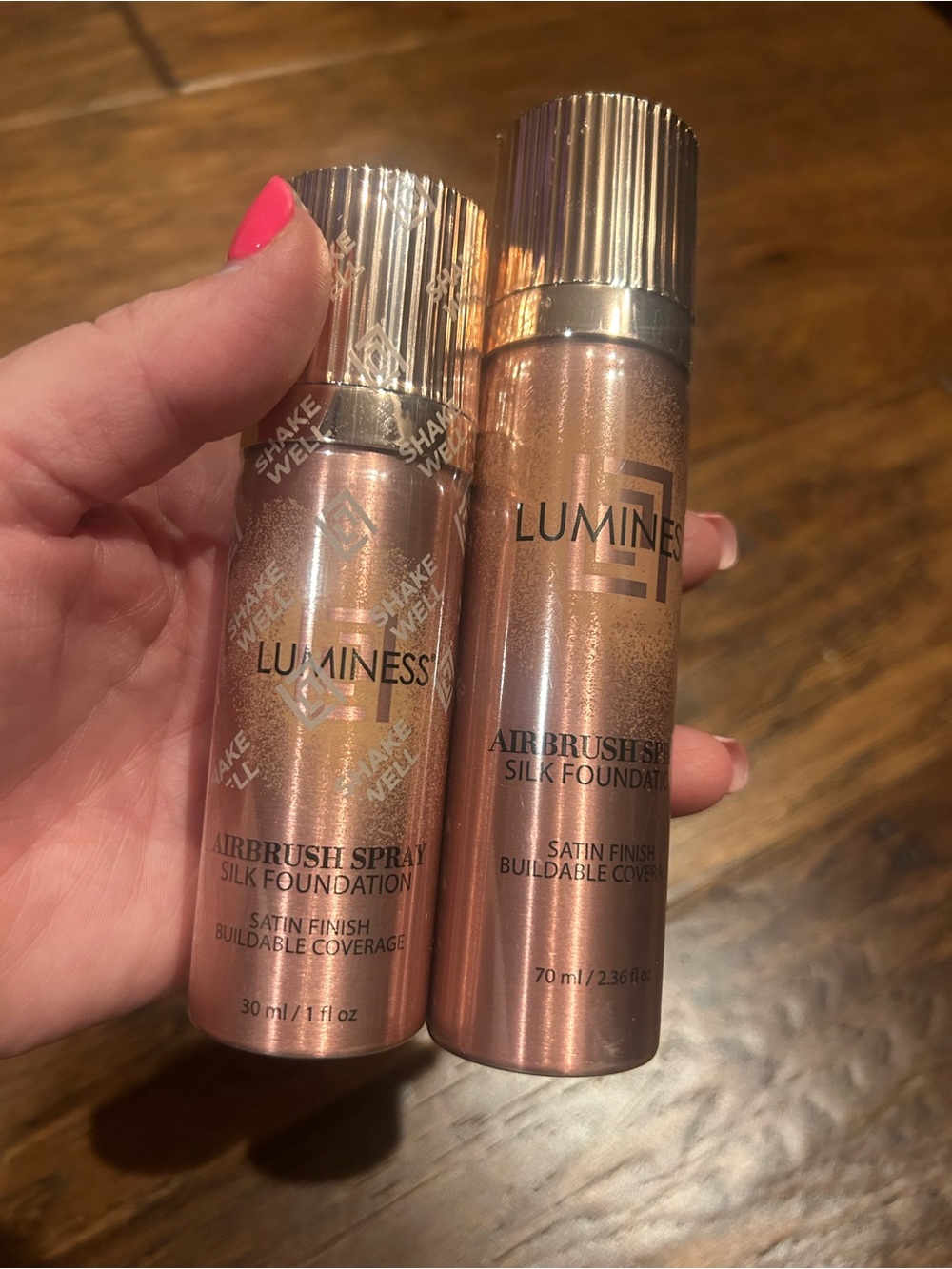 LUMINESS Airbrush Spray Silk Foundation BUNDLE 70ml & 30ml Medium NEW- lot of 2